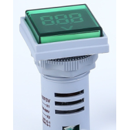 Sinaleiro LED verde 22 mm AD16-22FSV, volt&iacute;metro indicador AC 20-500 V com cobertura quadrada