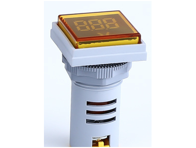 Volt&iacute;metro indicador LED amarelo 22 mm AC 20-500 V AD16-22FSV com tampa quadrada - Imagem 1