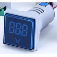 Indicador volt&iacute;metro LED azul 22 mm AC 20 a 500 V AD16-22FSV moldura quadrada