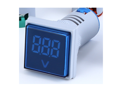 Indicador volt&iacute;metro LED azul 22 mm AC 20 a 500 V AD16-22FSV moldura quadrada - Imagem 1