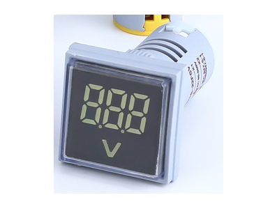 Indicador de tens&atilde;o LED branco AD16-22FSV 22 mm com cobertura quadrada, AC 20 a 500 V - Imagem 1