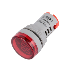 Indicador LED volt&iacute;metro vermelho 22mm AC 20 a 500 V AD16-22DSV com tubo digital grande