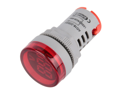 Indicador LED volt&iacute;metro vermelho 22mm AC 20 a 500 V AD16-22DSV com tubo digital grande - Imagem 1