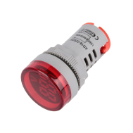 Indicador LED volt&iacute;metro vermelho 22mm AC 20 a 500 V AD16-22DSV com tubo digital grande