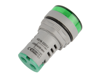 Indicador volt&iacute;metro LED verde 22 mm AC 20 a 500 V AD20-22DSV com tubo digital grande - Imagem 7
