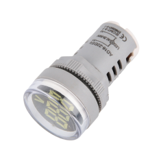 Indicador volt&iacute;metro LED branco AC 20-500 V 22 mm AD16-22DSV com tubo digital grande