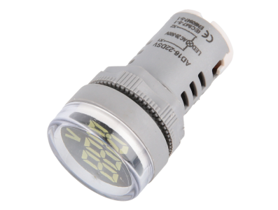 Indicador volt&iacute;metro LED branco AC 20-500 V 22 mm AD16-22DSV com tubo digital grande - Imagem 1