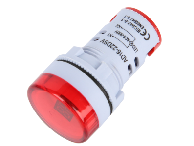 Indicador volt&iacute;metro LED vermelho AC 20-500 V 22 mm AD16-22DSV com pequeno tubo digital - Imagem 1