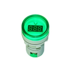 Indicador volt&iacute;metro LED AD16-22DSV 22 mm verde AC 20 a 500 V com pequeno tubo digital