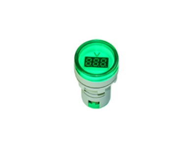 Indicador volt&iacute;metro LED AD16-22DSV 22 mm verde AC 20 a 500 V com pequeno tubo digital - Imagem 1