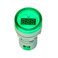 Indicador volt&iacute;metro LED AD16-22DSV 22 mm verde AC 20 a 500 V com pequeno tubo digital