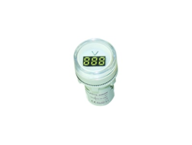 Indicador volt&iacute;metro LED AD16-22DSV 22 mm branco AC 20-500 V com pequeno tubo digital - Imagem 1