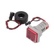 Indicador amper&iacute;metro LED vermelho 0-100 A 22 mm AD16-22FSA, capa quadrada com transformador