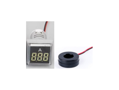 Indicador de Corrente (Amper&iacute;metro) LED Branco AD16-22FSA 22 mm 0-100 A Tampa Quadrada com Transformador - Imagem 1