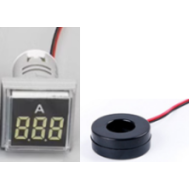 Indicador de Corrente (Amper&iacute;metro) LED Branco AD16-22FSA 22 mm 0-100 A Tampa Quadrada com Transformador