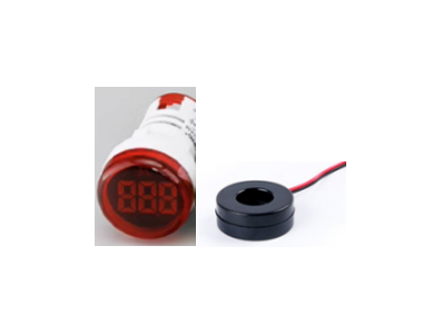 Amper&iacute;metro indicador LED vermelho 0 a 100 A 22 mm AD16-22DSA com transformador - Imagem 1
