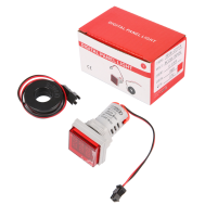 Indicador LED vermelho 22 mm AD16-22FVA (AD16-22VAM) cobertura quadrada dupla indica&ccedil;&atilde;o de tens&atilde;o AC 50 a 500 V e corrente 0 a 1
