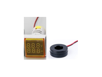 Indicador LED amarelo 22 mm AD16-22FVA (AD16-22VAM) AC 50-500V 0-100A display duplo de tens&atilde;o e corrente, cobertura quadrada - Imagem 1