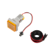 Indicador LED amarelo 22 mm AD16-22AVHz, cobertura quadrada, 50&ndash;500 V AC, 0&ndash;100 A, 20&ndash;75 Hz, display triplo, com Trans - Thumb - 1