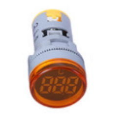 Sinaleiro indicador de temperatura LED redondo amarelo 22 mm de -20 a 199 &deg;C AD16-22TM (AD101-22TM)