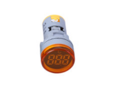 Sinaleiro indicador de temperatura LED redondo amarelo 22 mm de -20 a 199 &deg;C AD16-22TM (AD101-22TM) - Imagem 1
