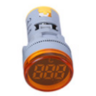 Sinaleiro indicador de temperatura LED redondo amarelo 22 mm de -20 a 199 &deg;C AD16-22TM (AD101-22TM)