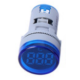 Indicador de temperatura LED redondo azul 22 mm &minus;20 a 199 &deg;C AD16-22TM (AD101-22TM) - Thumb - 1