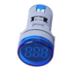 Indicador de temperatura LED redondo azul 22 mm &minus;20 a 199 &deg;C AD16-22TM (AD101-22TM)