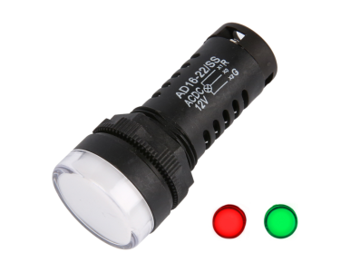 Sinaleiro Indicador AD16-22SS LED Bicolor Vermelho e Verde 12V AC/DC - Imagem 1