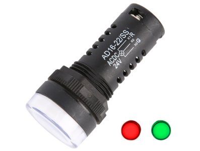 Sinaleiro LED bi-cor 24V AC/DC AD16-22SS vermelho e verde - Imagem 1