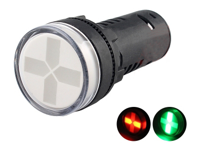 Indicador de posi&ccedil;&atilde;o LED AD16-22W/N AC/DC 24V para chave-faca isoladora - Imagem 1