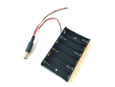Suporte para 6 pilhas AA com 4 fios DC sem tampa - Imagem 1