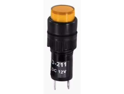 Sinaleiro Indicador LED Amarelo NXD-211 Pequeno AC/DC 12V - Imagem 1