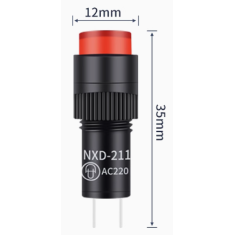 Sinaleiro indicador LED vermelho AC 220V NXD-211 compacto
