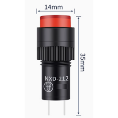 Sinaleiro indicador LED vermelho NXD-212 12V AC/DC pequeno
