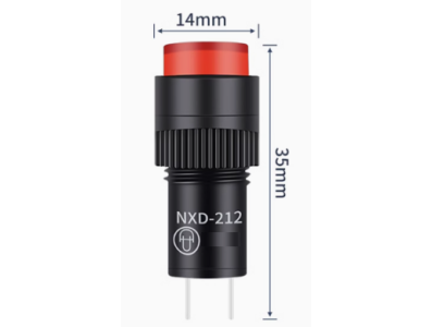 Sinaleiro indicador LED vermelho NXD-212 12V AC/DC pequeno - Imagem 1