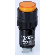 Sinaleiro indicador LED amarelo NXD-212 12V AC/DC pequeno