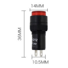 Sinaleiro indicador LED vermelho NXD-212 AC/DC 24V pequeno