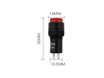 Sinaleiro indicador LED vermelho NXD-212 AC/DC 24V pequeno - Imagem 1