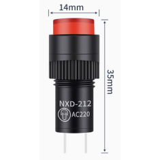 Sinaleiro Indicador LED Vermelho AC 220V NXD-212 Pequeno