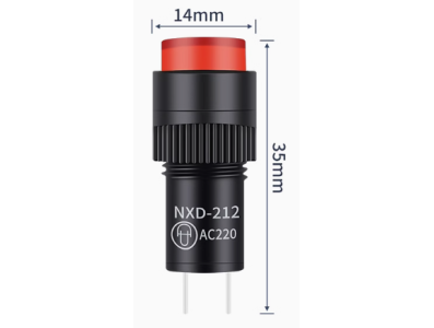 Sinaleiro Indicador LED Vermelho AC 220V NXD-212 Pequeno - Imagem 1