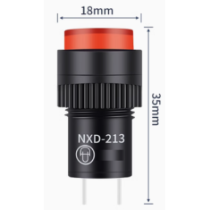 Sinaleiro LED vermelho NXD-213 AC/DC 12V pequeno