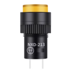 Sinaleiro indicador LED amarelo NXD-213 AC/DC 24V compacto