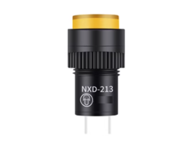 Sinaleiro indicador LED amarelo NXD-213 AC/DC 24V compacto - Imagem 1