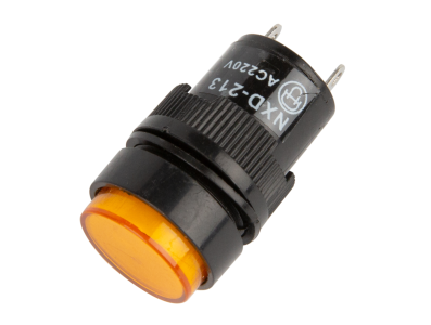 Sinaleiro Indicador LED Amarelo NXD-213 220V AC Pequeno - Imagem 1