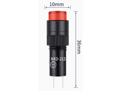 Sinaleiro indicador LED vermelho NXD-215 AC/DC 12V compacto - Imagem 1