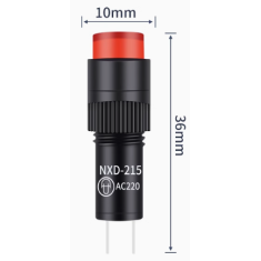 Sinaleiro indicador LED vermelho NXD-215 AC 220 V pequeno