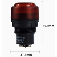 Sinaleiro indicador vermelho BD0803 AC/DC 24-36V 30 mm &agrave; prova de explos&atilde;o e anticorrosivo