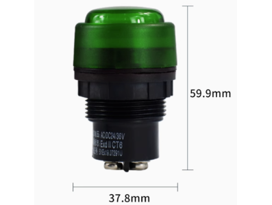 Sinaleiro indicador verde 30 mm AC/DC 24-36 V BD0803 antideflagrante anticorrosivo - Imagem 1
