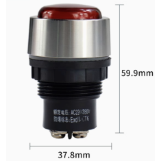 Sinaleiro indicador vermelho AC/DC 24-36V 30 mm a&ccedil;o inoxid&aacute;vel BD0803 &agrave; prova de explos&atilde;o anticorrosivo